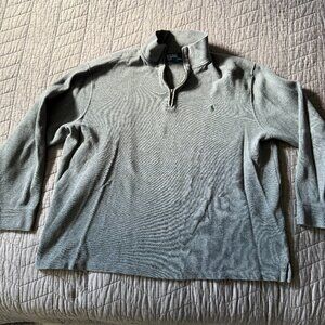 Mens Polo Quarter Zip Sweater